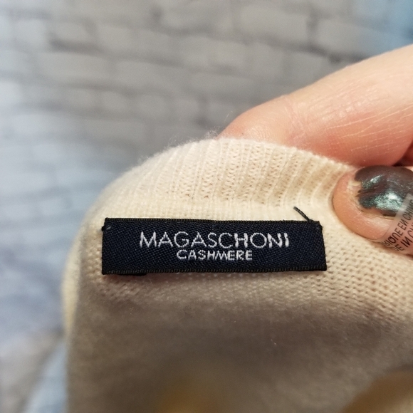 Magaschoni cashmere lace sleeve sweater - Picture 4 of 12